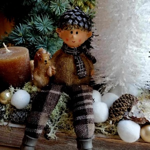 Adventi  dekoráció barna és fehér színekkel - karácsony - adventi díszek - adventi asztaldísz - Meska.hu