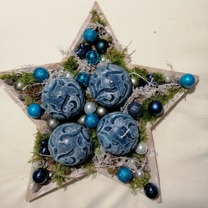 Csillagos adventi asztaldísz - Meska.hu