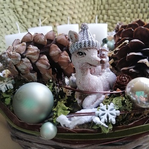 Erdei hangulatú adventi koszorú rusztikus dekorációkkal - karácsony - adventi díszek - adventi asztaldísz - Meska.hu