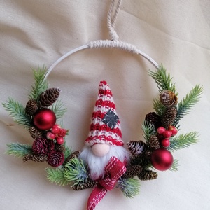 Téli kopogtató - karácsony - karácsonyi lakásdekoráció - karácsonyi ajtódíszek - Meska.hu