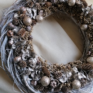 Téli kopogtató - karácsony - karácsonyi lakásdekoráció - karácsonyi ajtódíszek - Meska.hu