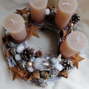 Adventi asztaldíszek őzikével - karácsony - adventi díszek - adventi koszorú - Meska.hu