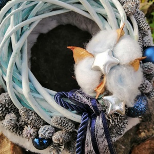 Téli kopogtató - karácsony - karácsonyi lakásdekoráció - karácsonyi ajtódíszek - Meska.hu