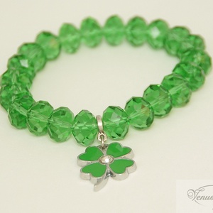 Zöld szerencse karkötő / Green Fortune bracelet, Ékszer, Karkötő, Gyöngyös karkötő, Ékszerkészítés, MESKA