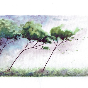 Vihar akvarell print - Meska.hu