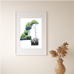 Lomb-templom I. akvarell festmény - művészet - festmény - akvarell - Meska.hu