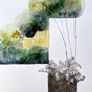 Lomb-templom II. akvarell festmény - művészet - festmény - akvarell - Meska.hu