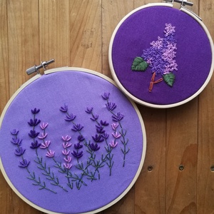 Anyáknapi levendula mező, hímzett falikép -  - Meska.hu