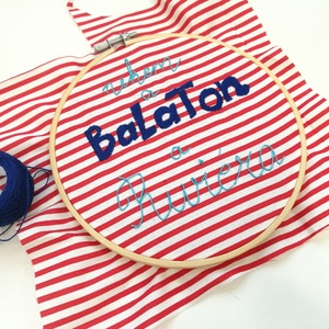 Retro balatoni emlékek, hímzett képtrió rámában - otthon & életmód - dekoráció - kép & falikép - Meska.hu