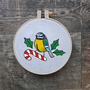 DIY karácsonyi hímzőbox - Kékcinege - diy (csináld magad) - egységcsomag - Meska.hu
