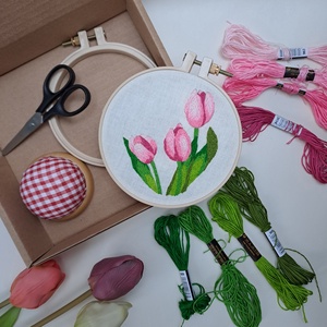 DIY - tulipán tűfestés , DIY (Csináld magad), Egységcsomag, Hímzés, MESKA