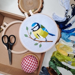 DIY - kékcinege tűfestés  - Meska.hu