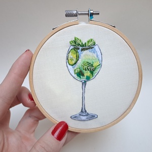 Egy pohár mohito  - művészet - textilkép - egyéb - Meska.hu