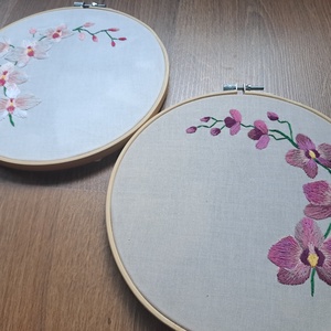 Orchideás hímzett képek választható szöveggel  - esküvő - emlék & ajándék - szülőköszöntő ajándék - Meska.hu