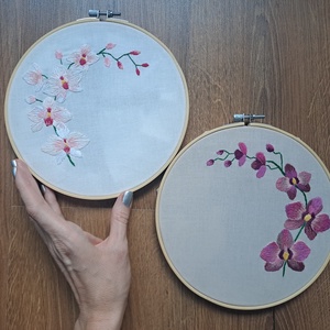 Orchideás hímzett képek választható szöveggel  - Meska.hu