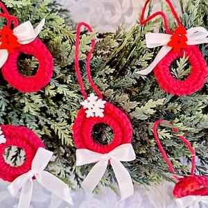 10db horgolt karácsonyfadísz 172 - Meska.hu