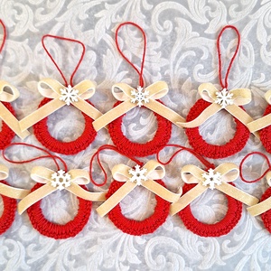 10db horgolt karácsonyfadísz 175 - karácsony - karácsonyi lakásdekoráció - karácsonyfadíszek - Meska.hu