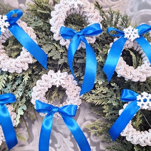 10db csomózott karácsonyfadísz 181 - Meska.hu