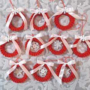 10db horgolt karácsonyfadísz 185 - karácsony - karácsonyi lakásdekoráció - karácsonyfadíszek - Meska.hu