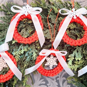 10db horgolt karácsonyfadísz 185 - Meska.hu