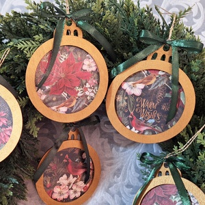 6db nagy karácsonyfadísz 188, Karácsony, Karácsonyi lakásdekoráció, Karácsonyfadíszek, Mindenmás, Decoupage, transzfer és szalvétatechnika, MESKA