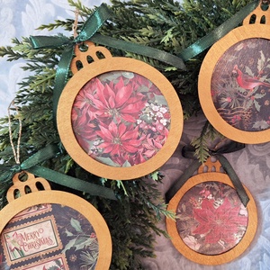 6db nagy karácsonyfadísz 189, Karácsony, Karácsonyi lakásdekoráció, Karácsonyfadíszek, Mindenmás, Decoupage, transzfer és szalvétatechnika, MESKA