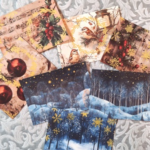 7db képeslap 191 - karácsony - karácsonyi ajándékozás - karácsonyi képeslap, üdvözlőlap, ajándékkísérő - Meska.hu