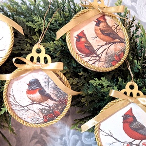 6db nagy karácsonyfadísz 192, Karácsony, Karácsonyi lakásdekoráció, Karácsonyfadíszek, Mindenmás, Decoupage, transzfer és szalvétatechnika, MESKA