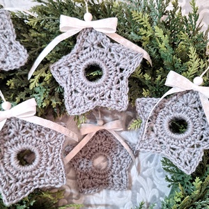 5db nagy horgolt karácsonyfadísz 196 - Meska.hu