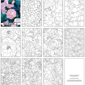 Letölthető színező - Virágok 2 - művészet - grafika & illusztráció - digitális - Meska.hu