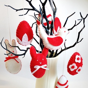 8db filc húsvéti dísz 211-212, Ünnepi díszek, dekorációk, Húsvéti díszek és dekorációk, Húsvéti tojásfadíszek, Mindenmás, Varrás, MESKA