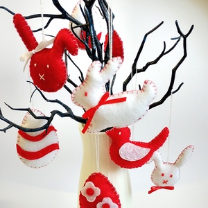 8db filc húsvéti dísz 213-214, Ünnepi díszek, dekorációk, Húsvéti díszek és dekorációk, Húsvéti tojásfadíszek, Mindenmás, Varrás, MESKA