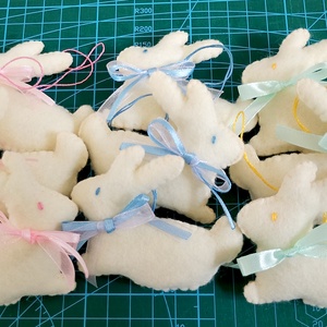 3db filc nyuszi 215-217 - ünnepi díszek, dekorációk - húsvéti díszek és dekorációk - húsvéti tojásfadíszek - Meska.hu