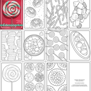 Letölthető színező - Édesség 1+2 - művészet - grafika & illusztráció - digitális - Meska.hu
