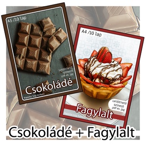 Letölthető színező - Csokoládé + Fagylalt, Művészet, Grafika & Illusztráció, Digitális, Fotó, grafika, rajz, illusztráció, MESKA