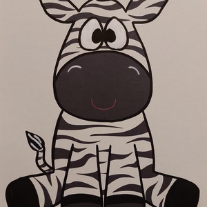 Zebra falikép keretben  - otthon & életmód - babaszoba, gyerekszoba - babaszoba kép - Meska.hu