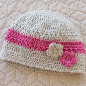 Szürke-pink sapka - Meska.hu Szürke-pink sapka - Meska.hu