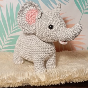 Amigurumi elefánt  - játék & sport - plüssállat & játékfigura - elefánt - Meska.hu