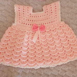 Halvány rózsaszín baba ruhácska hozzá illő fejdísszel - 62-68-as méret - ruha & divat - babaruha & gyerekruha - babafotózási ruha és kellék - Meska.hu