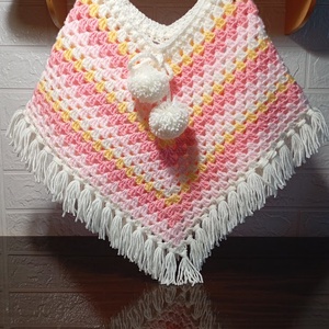 Tavaszi poncsó pici lányoknak - baba - mama - babaruházat - Meska.hu