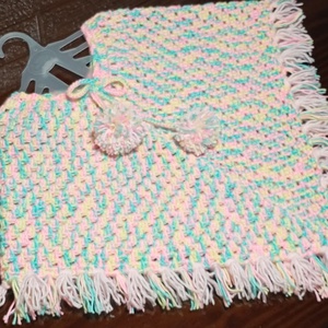 Színes tavaszi poncsó pici lányoknak - baba - mama - babaruházat - Meska.hu