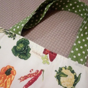 Zöldség mintás textil bevásárló szatyor - Meska.hu