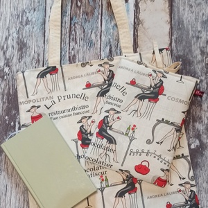 Hölgy mintás textil szatyor - táska & tok - bevásárlás & shopper táska - kenyeres zsák - Meska.hu