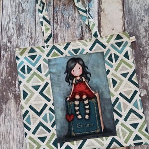 Könyv imádó kis hölgy textil szatyor - táska & tok - bevásárlás & shopper táska - kenyeres zsák - Meska.hu