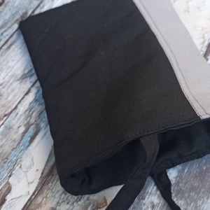 Könyvtok   fekete szürke textil - Meska.hu