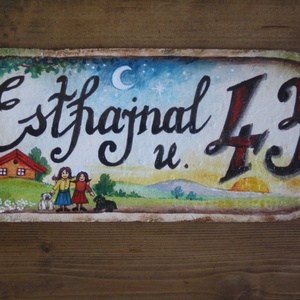 Festett Utcatábla (egyedi minta) - Meska.hu