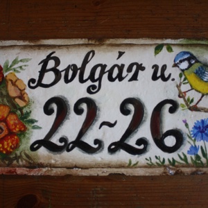 Festett Utcatábla (egyedi minta) - otthon & életmód - ház & kert - házszám - Meska.hu