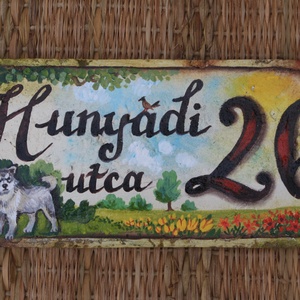 Festett Utcatábla (egyedi minta) - otthon & életmód - ház & kert - házszám - Meska.hu