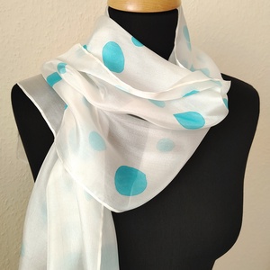 Türkiz pöttyös selyemsál  - Meska.hu