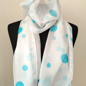 Türkiz pöttyös selyemsál  - ruha & divat - sál, sapka, kendő - sál - Meska.hu Türkiz pöttyös selyemsál  - ruha & divat - sál, sapka, kendő - sál - Meska.hu